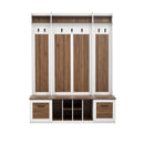 5 In 1 Entryway Bench With Coat Rack, 7 Sturdy Hooks, 2 Spacious Drawers And Adjustable Shelves