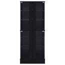 Cabra 4-door LED Curio Display Cabinet Black High Gloss