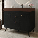 36" Modern Freestanding Bathroom Vanity with Sintered Stone Top, Ceramic Sink & Smart Storage by HouseOfZazla