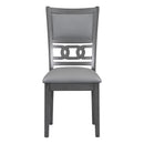 5-piece Dining Round Table Set with One Faux Marble Top Dining Table and Four PU-leather Chairs,Grey