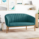 Mid Century Modern Loveseat With Channel Stitched Backrest by HouseOfZazla