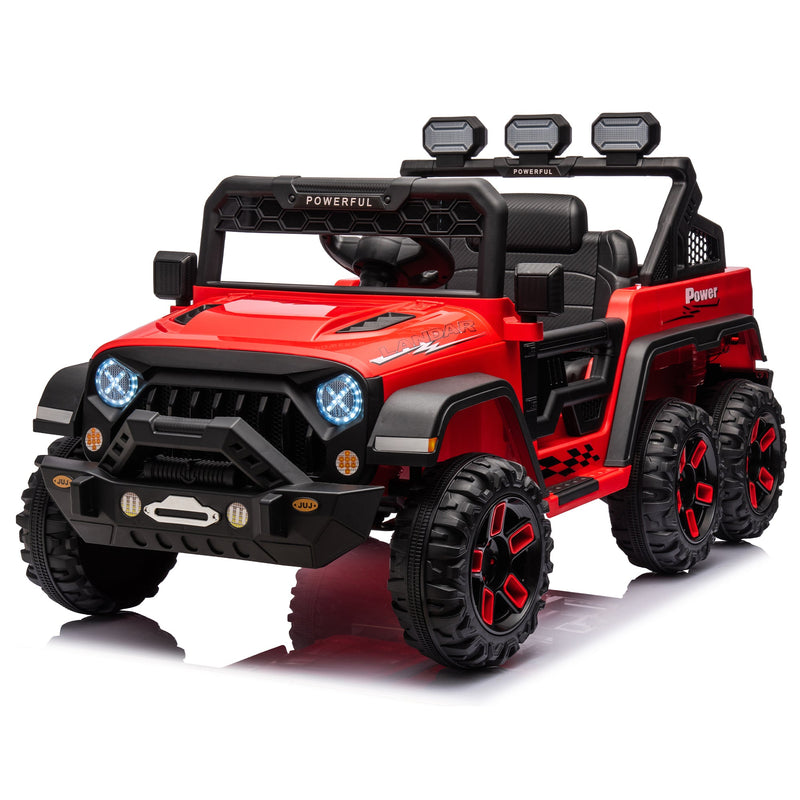 24V Ride On Large PickUp Truck car for Kids,ride On 4WD Toys with Remote Control,Parents Can Assist in Driving,Bluetooth music version,Pickup truck design with spacious storage in the rear.