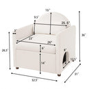 Beige Pet Friendly Accent Chair with Hidden Pet Nook by HouseOfZazla