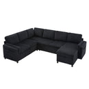 Convertible U-Shaped Sectional Sofa Bed With USB Ports And Storage by HouseOfZazla
