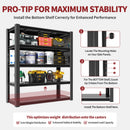72"H 5-Tier Adjustable Heavy-Duty Shelving with Pegboard