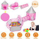 3 In 1 Child Crawl Tunnel Tent Kids Play Tent Ball Pit Set Foldable Children Play House Pop-up Kids Tent w/Storage Bag For Indoor Outdoor Travel Use