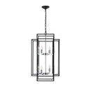 18' Modern 8-Light Black & Chrome Geometric Pendant Chandelier