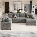 Sectional Sofa Pull-Out Sofa Bed Sleeper With A Storage Ottoman, Three Pillows And Charging Devices For Living Room by HouseOfZazla