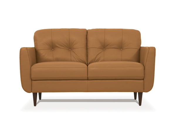 Radwan Camel Leather Loveseat (Assembled), photo 2 of 4
