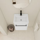 18" Floating Wall-Mounted Bathroom Vanity with Ceramic Sink