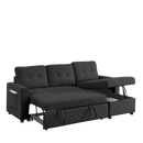 78.5" Sleeper Sofa Bed Reversible Sectional Couch with Storage Chaise and Side storage bag for Small Space Living Room Furniture Set