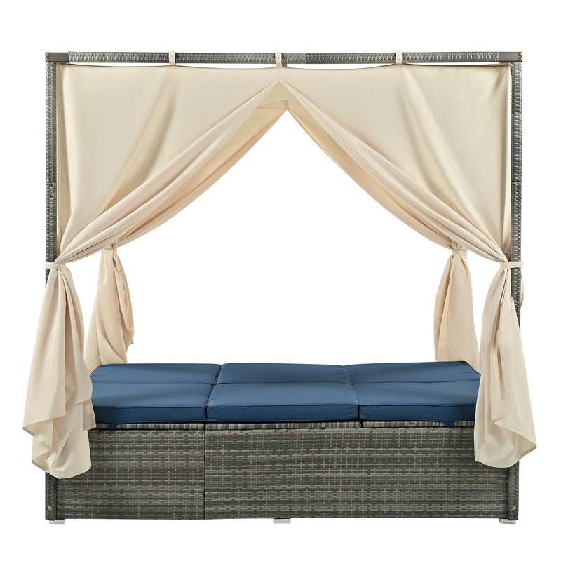 Adjustable Sun Bed With Curtain,High Comfort,With 3 Colors