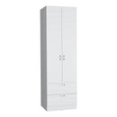 Armoire Organiser, Two Shelves, Rod, Double Door Cabinet Armoire by Unique Piece Furniture