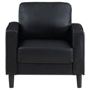 Weld 3 Piece Upholstered Track Arm Sofa Set - Black