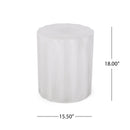Outdoor Lightweight Concrete Side Table, Antique White by HouseOfZazla
