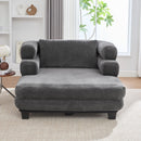Oversized Chaise Lounge Sofa Bed with Deep Seat and Layered Armrests by HouseOfZazla