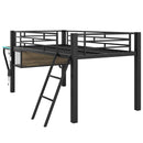 Gaming - Twin Loft Bed With Desk And LED - Black by HouseOfZazla
