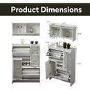 31'Multi-Functional Shoe Cabinet with Wall Cabinet, Narrow Shoe Rack Storage Organizer with 2 Flip Drawers Versatile Side Cabinet for Hallway, Bedroom, Apartment, White