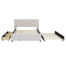 Upholstered Platform Bed With Brick Pattern Headboard And Twin Long Size Trundle by HouseOfZazla