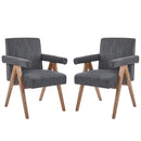 Contemporary Poppy Fabric Dining Armchair With Rubberwood Legs by HouseOfZazla