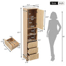 Tall Bathroom Cabinet With 1 Door, 3 Drawers, Open Storage - Wood by HouseOfZazla