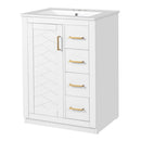 Modern Bathroom Vanity With 1 Door and 3 Drawers by HouseOfZazla