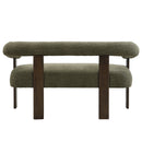 Round Armrest Loveseat (Green + Brown) by HouseOfZazla