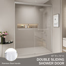 Double Sliding Shower Door, Semi-Frameless Bypass Bathroom Sliding Door With 1/4" (6 Mm) Tempered Glass For Walk-In Shower by HouseOfZazla