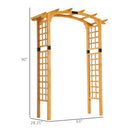 90in Wood Garden Arbor Arch with Trellis Wall for Climbing & Hanging Plants, Decor for Party, Weddings, Birthdays & Backyards