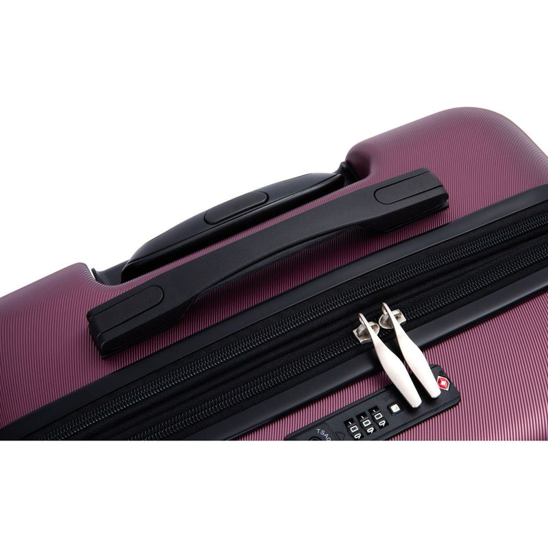 3 Piece Luggage Sets PC Lightweight & Durable Expandable Suitcase with Two Hooks, Double Spinner Wheels, TSA Lock, (21/25/29) Wine Red