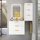 Wall Mounted Floating Cabinet With Side Cabinet Combo, Rectangular Ceramic Sink Vanity by Unique Piece Furniture