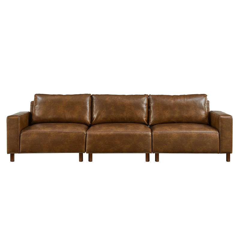 112" Luxury PU Leather Sofa for Living Room, photo 10 of 10