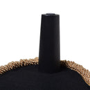 Ellen - Upholstered Clover Ottoman With Gold Bullion Fringe - Navy Blue by HouseOfZazla