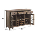 Raphaela - Server With Cup Holder & Wine Rack - Cherry