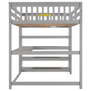 Loft Bed With Storage Shelves And Under Bed Desk by Unique Piece Furniture