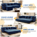 3 In 1 Pull Out Convertible Sleeper Sofa Bed, King Size, Chaise Lounge