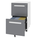 2-Drawer Mobile File Cabinet With Lock,On 360° Wheels, Holds A4/Letter/Legal Files - White by HouseOfZazla