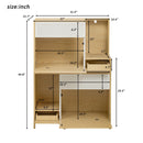 Furniture Style Multi Use Natural Cat Litter Box House With Flip Down Door - Natural by HouseOfZazla