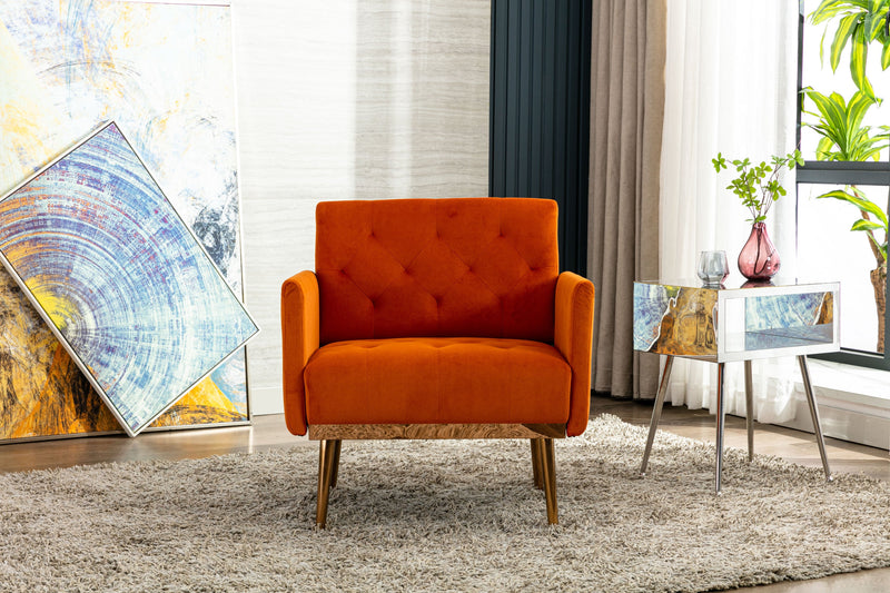 Accent Chair, leisure single sofa with Rose Golden feet