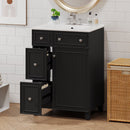 Transitional Style Bathroom Vanity Cabinet With Ceramic Sink by HouseOfZazla