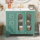 Bathroom Vanity with 3 Drawers and 2 Soft-Close Doors Cabinet - Lake Green by HouseOfZazla