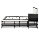 Platform Bed With 2 Tier Storage Shelves, Storage Cabinet by HouseOfZazla
