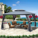 Patio Gazebo Tent With Ventilated Double Roof And Mosquito Net For Backyard Or Garden by HouseOfZazla
