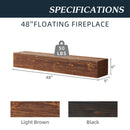 48" Rustic Wood Fireplace Mantel, Wall-Mounted & Floating Shelf for Home Decor