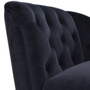 Velvet Chaise Lounge, Button Tufted Right Arm Facing Lounge Chair With Nailhead Trim For Living Room - Black by HouseOfZazla