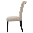 Alana Fabric Upholstered Dining Side Chair Beige (Set of 2)