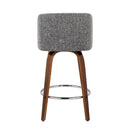 Toriano - Mid-Century Modern Fixed Height Counter Stool With Round Footrest (Set of 2) by HouseOfZazla