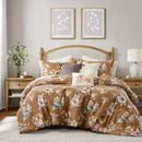 7-Piece Queen Vin Floral Comforter Set, Terracotta