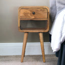 Solid Wood Mini Oak-ish Curve Lower Nightstand