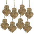 Wooden Hanging Ornaments for Christmas Tree - Set of 8